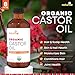 Naturise Organic Castor Oil - Organic Cold Pressed Unrefined - Vegan Non GMO Unfiltered Castor Oil Cold Pressed - Support for Eyelash, Eyebrows, Hair Growth, Skin and Face (8 Fl Oz (Pack of 1))