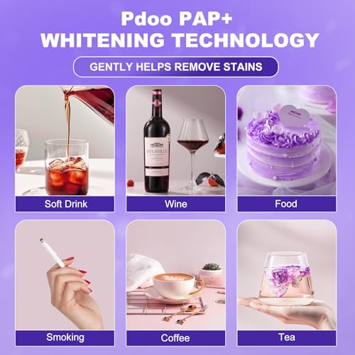 Purple Teeth Whitening Strips 28 Whitener 14 Uses Color Correcting Gel Technology Kit for - image 8