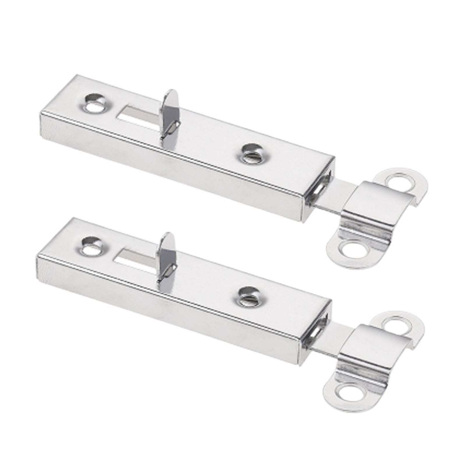 Edelstahl-Schieberiegel 10Pcs Sliding Bolt Latch for Bathrooms Kitchens Garages Staple Gate Safety Lock Metal Door Bolts Hardware with Screw