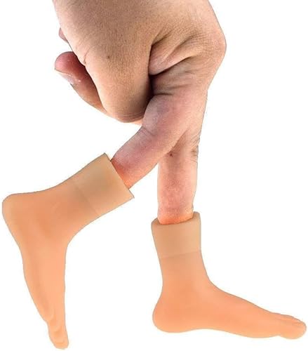 Miniatura 6 de Gadpiparty Juego de 6 pares de marionetas de pies pequeños de goma izquierda y derecha mini marionetas para adultos y niños divertidos dedos de pies