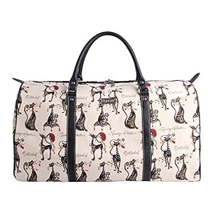Signare Signare Gobelin-Gepäcktasche für Reisen und Sport/große Reisetasche für Damen Sporttasche Damen mit Katzen- und Schafdesigns (Catitude)