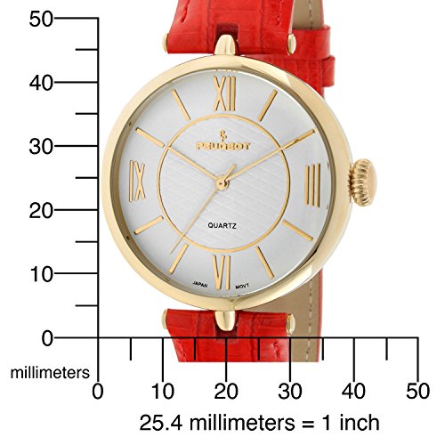 Peugeot PP Women Large Easy to Read Dial Wrist Watch with Roman Numerals & Leather Band Strap by Peugeot - Used condition - Image 6