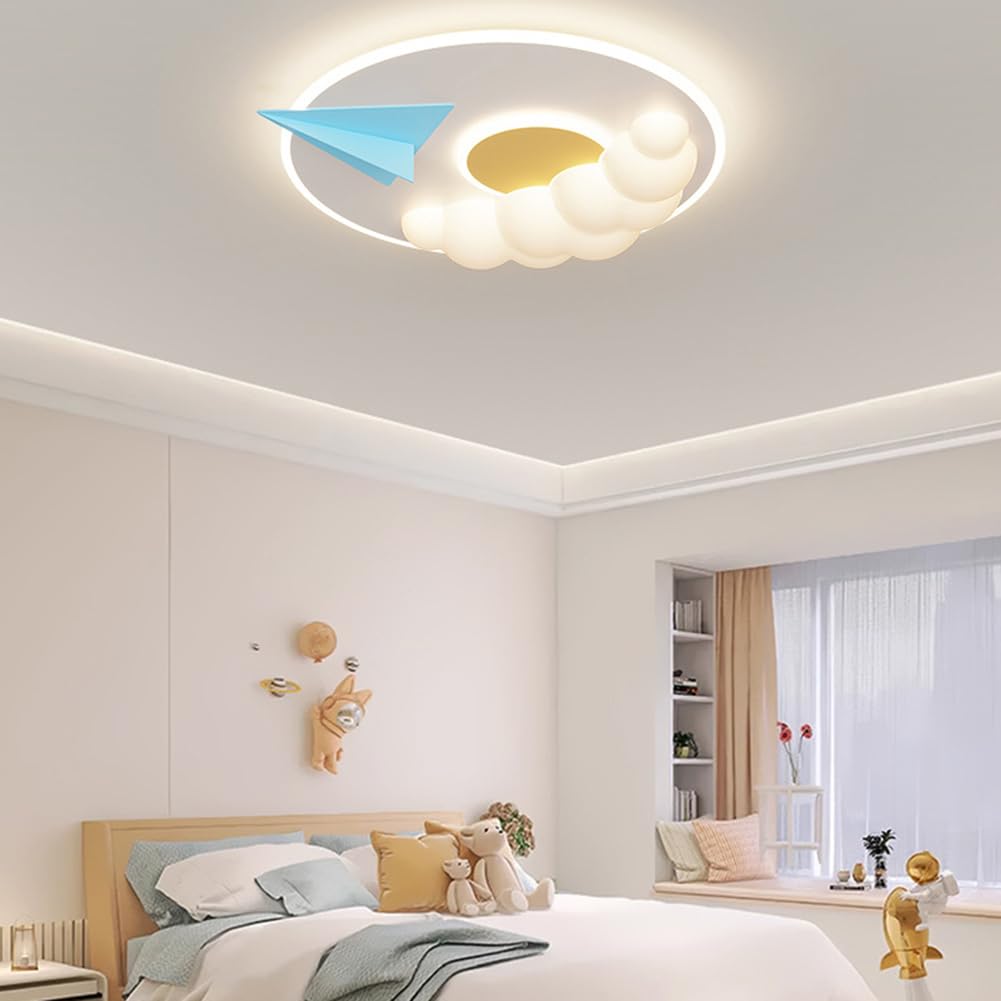 Children's Room Ceiling Light, Modern Dimmable LED Ceiling Lamp, Girls Boys Bedroom Lamp, for Boy Girl Bedroom, Kindergarten,Baby Room Nursery (D)