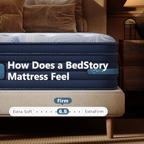 Image of BedStory Firm Queen Mattress 12 Inch - Premier Hybrid Mattress with Gel Memory Foam, Extra Spinal Support, Ergonomic Zone with Edge Support- Made in USA, CertiPUR-US Certified 365 Night Trial