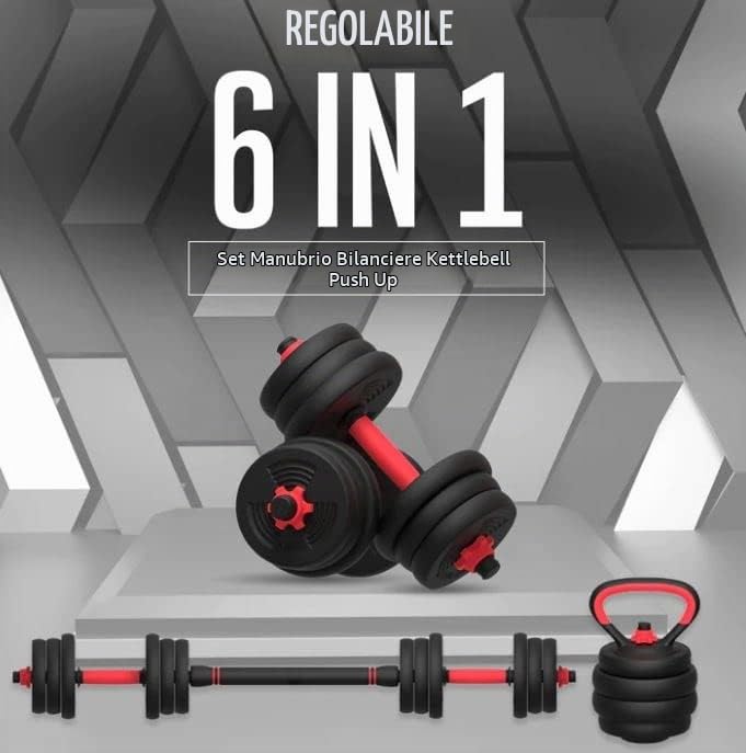 Fitness Set Pesi 2 in 1 Manubrio e bilanciere Regolabili da 40 kg