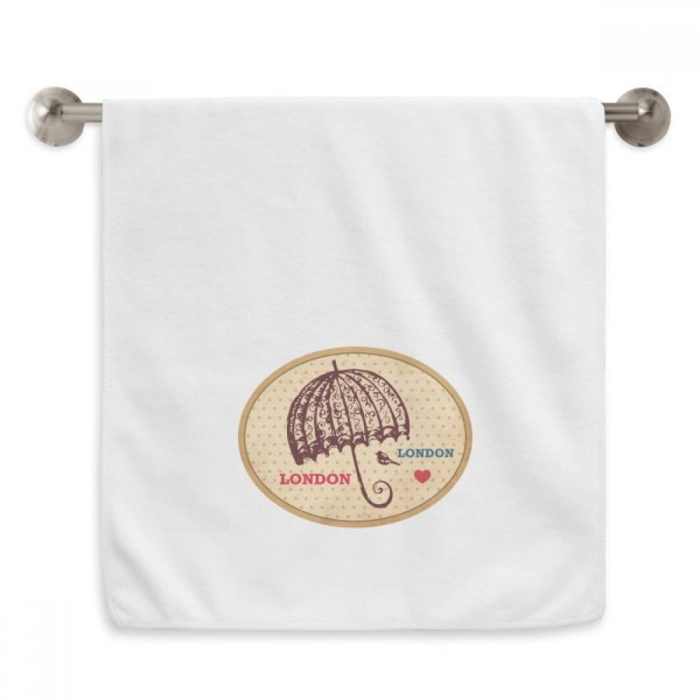 Serviette Londres timbre britannique blanche 13x29 pouces débarbouillette douce en coton DIYthinker