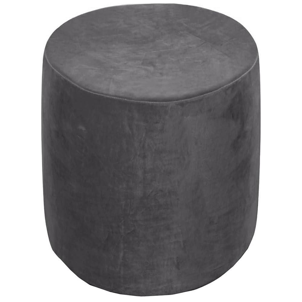 Round Ottoman Slipcover Cover Velvet Small/Large Footstool Protector Covers Stool Ottoman Covers Stretch with Elastic Bottom, Feature Textured Checked Fabric Machine Washable(#15,Diameter:40cm)