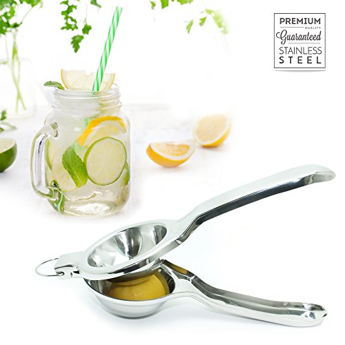 The Biggest Professional Super Jumbo Stainless Steel Lemon Squeezer (Ecojeannie Ls0002), Never Break Never Rust Lemon Juicer, Citrus Juicer/Commercial Grade Citrus Press (With Free Citrus Tap) #TOP4
