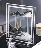 HY HAOYING ITTA Moving Sand Art Picture, 3D Dynamic Sand Art Liquid Motion, Rectangle Glass Rainbow