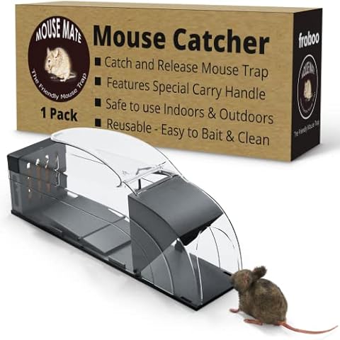 Mouse Friendly Humane Mouse Trap - Use Indoors and Outdoors - Catch and Release No Harm - Pet and Child Safe - Easy to Clean and Reusable - 1 Pack Cover