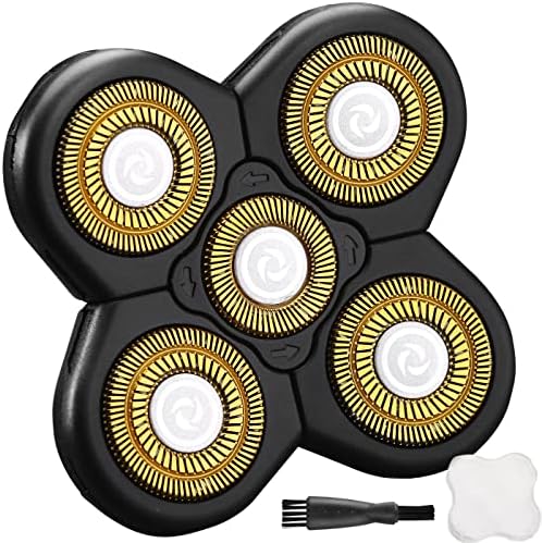 5 Blades Shaver Replacement Heads Head Shaver Replacement Blades Upgrade Version 5D Electric Shaver Replacement Heads with Blade Cover and Cleaning Brush