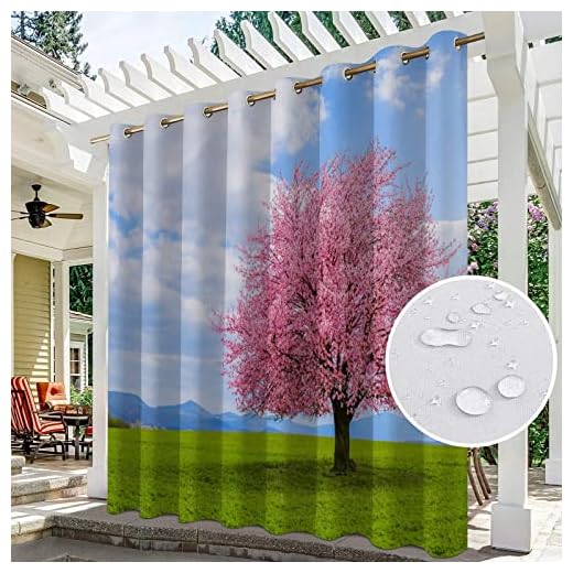 Hothingwell 3d inomhus vattentät dusch gardin utomhus uteplats dörr gardiner hd vindtäta lusthus djungel gardiner termiska isolerade mörkläggning gardiner,210 * 270cm/2PCS（B*H）