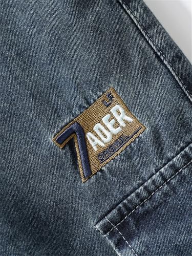 Men's Summer Straight Jeans Multi-Pockets Wide Leg Denim Cargo Pants Lightweight Baggy Jeans Trousers2