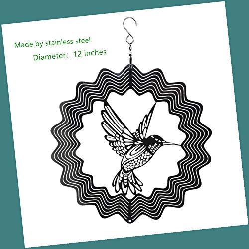 Kinetic Stainless Steel Wind Spinner-3D Hummingbird Indoor Outdoor Garden Decoration Crafts Ornaments Gifts #TOP2