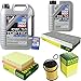 Produktbild QR-PARTS 69338627 Filter Set Inspektionspaket 6 Liter Motoröl Top Tec 4600 5W-30 MANN-FILTER Innenraumfilter Luftfilter Ölfilter