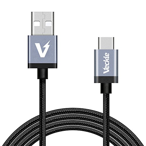 Type C, USB 2.0 Veckle 10ft Braided Cable Reversible for 2015 New MacBook 12'', ChromeBook Pixel, OnePlus 2, Nexus 6P, 5X, Lumia 950, 950XL, Nokia N1 Tablet and Other USB C Devices, Black