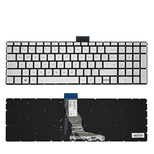 HP ENVY X360 15-BS 15T-BS 15-BP 15-BR010NR 15-BW008CA 17-AK AR 17-BS100 250 256 G6 L60342-251 �p US �p��o�b�N���C�g�L�[�{�[�h(US Silver Backl