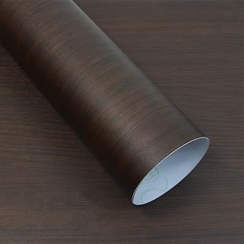 Moyishi Wood Grain Vinyl Sticker Decal Roll Car Interior Home Office Furniture DIY Film Wrap 30cmx100cm Black