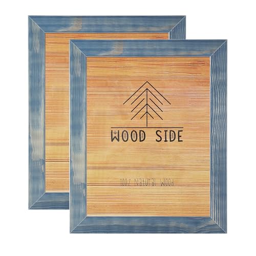 Rustic Wooden Picture Frames 8x10 - Navy Blue - Set