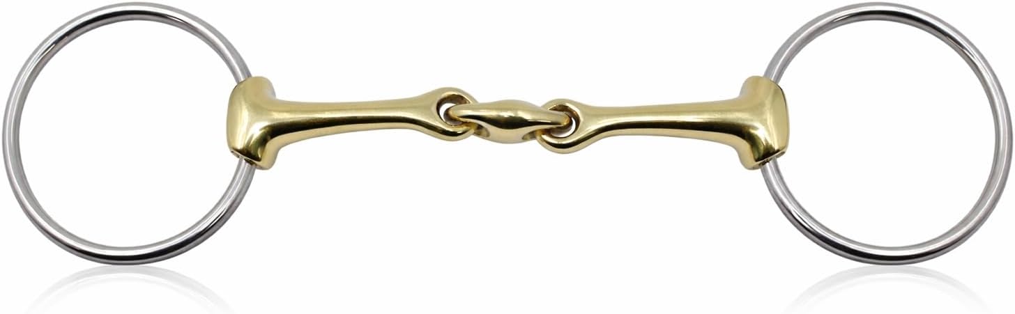 Loose Ring Snaffle Pinchless Lozenge Dog Bone Brass 6" Horse Bit 5558D