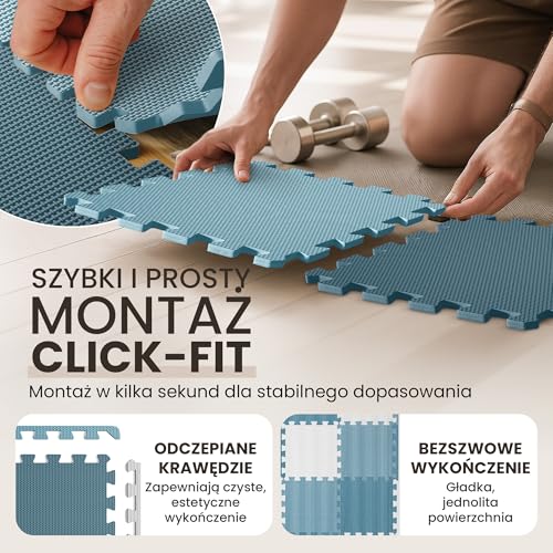 18-częściowy zestaw ochronnych mat z miękkiej pianki na podłogę do siłowni, płytki gumowe EVA, puzzle, podkładka ochronna do ćwiczeń na podłoże, basen sportowy, do domu, fitnessu, garażu
