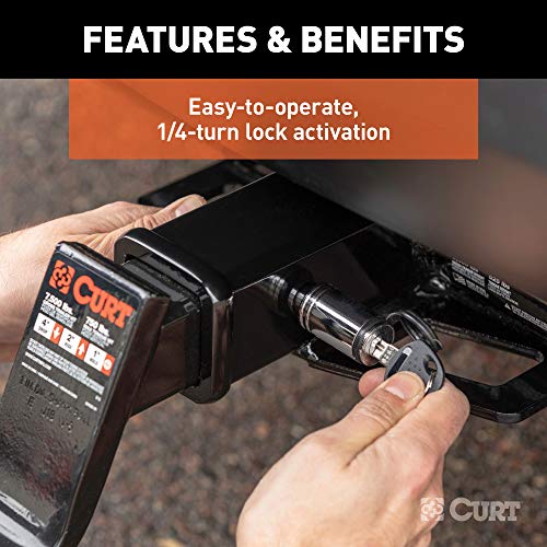 Curt 23526 Trailer Lock Set For 2-Inch Receiver, 7/8-Inch Coupler Latch Span, Chrome #TOP4