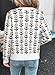 Sidefeel Women's Button Down Cardigan Sweater Long Sleeve Cute Printed Cropped Sweater Coats White Large