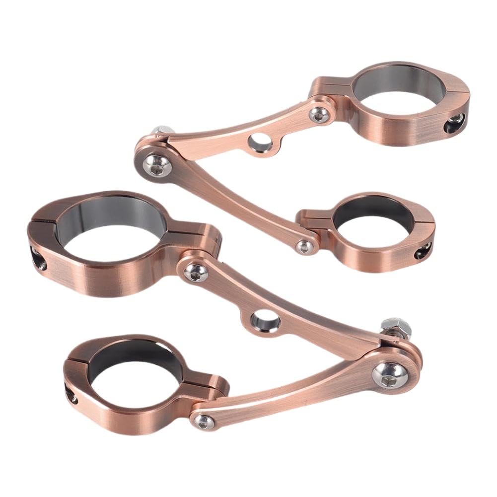 Swyykacqd Gold Spotlight Holder Cnc Fork Tube Mount Clamp Compatible With Universal Motorcycle 39Mm-41Mm Headlight Bracket(Gold)