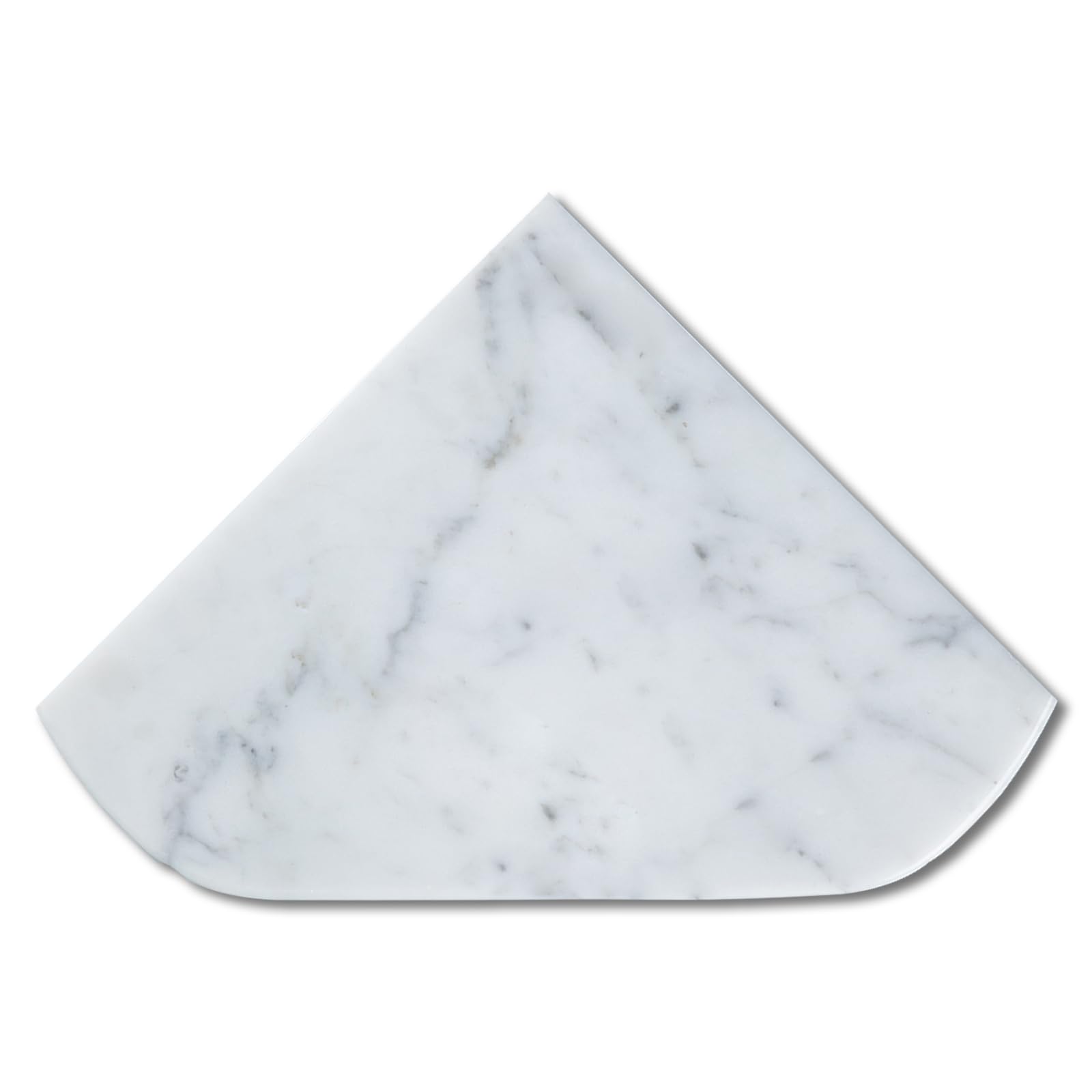 Soulscrafts Carrara White Marble Corner Shelf Polished 8" X 8" X 2/5" Round Edge Pack of 1