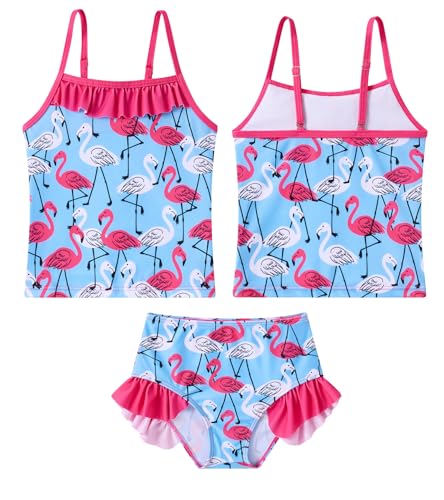Image of BFUSTYLE Girls Swimsuit 3 Pieces Rash Guard Kids Long Sleeves Bathing Suit 3-8 Years Sun Proction Swimwear Tankini