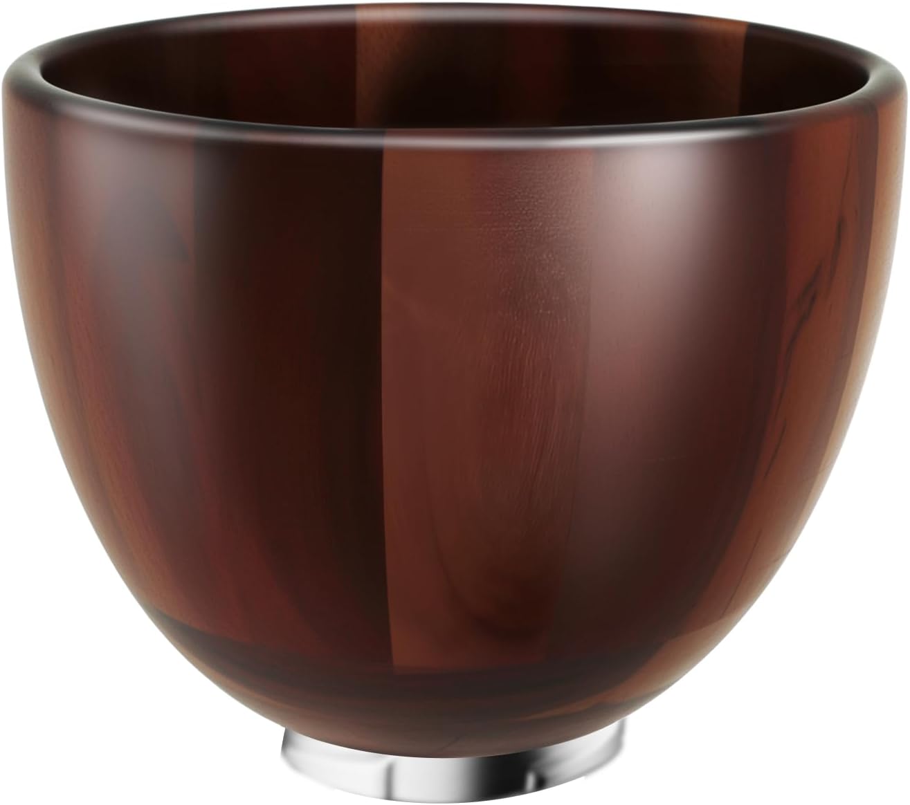 Premium Solid Wood Mixed Bowl Compatible with KitchenAid 4.5 & 5 QT Tilt-Head Models,Made from Natural Food-Grade Wood with Stainless Steel Locking Base | 5QT