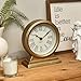 EMAX HOME Vintage Gold Mantle ClockTable for Living Room Decor Table Clock Decorative Battery Operated Table Top Shelf Clock