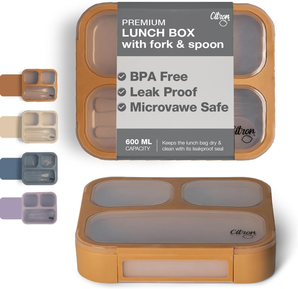 Citron Citron Çatal ve Kaşıklı Bento Beslenme Kutusu Seti - Caramel 1286845