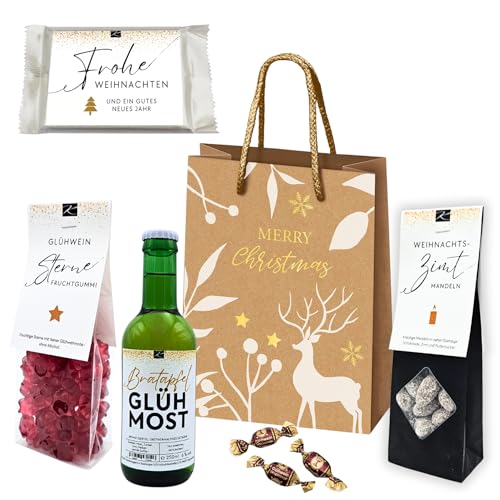 Geschenkset „Christmas Dream“ Tasche klein – Feinkost Geschenk mit Bratapfel-Glühmost,...