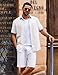 COOFANDY Men's Button Up Shirt Short Sleeve Casual Vacation Shirt Cotton Linen Beach Wedding Shirts White