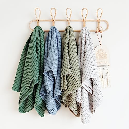 Image of Konssy Waffle Baby Blanket for Boys & Girls, Soft Newborn Swaddle Blanket | Waffle Knit, Cozy Crib Blanket Neutral for Nursery, Stroller & Toddler Bed, Machine Washable, 47 inch x 33 inch(Blue)