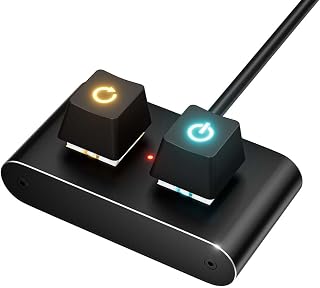Desktop Computer External PC Power Button Switch Multifunctional Desktop Buttons for Easy Start and Reset Control with LED Light-2M/6.5FT, External Power Supply Button for Computer Motherboard