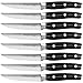 Couteau à steak, ensemble de 8 couteaux à steak ensemble de couteaux tranchants à bords dentelés, couteau à steak en acier inoxydable avec boîte-cadeau, couteau set de cuisine avec manche noir