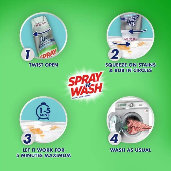 Miniatura 6 de Spray 'n Wash Pre-Treat Max - Barra de gel quitamanchas para ropa con parte superior fácil de usar, penetra profundamente por primera vez y manchas