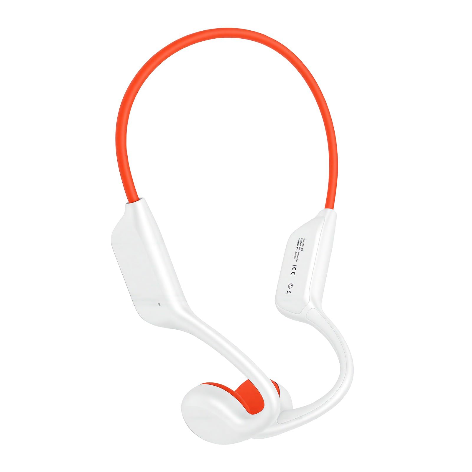 Sxhlseller Cuffie a Conduzione Ossea, Wireless Impermeabili IPX8 per Nuoto con MP3 32 GB, Cuffie Bluetooth 5.4 a Orecchio Aperto per la Corsa Sportiva (Bianco Arancio)