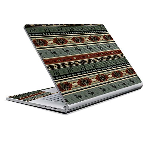 Image of MightySkins Carbon Fiber Skin for Microsoft Surface Book 2 13 inch (2017) - Cabin Stripes,Protective, Durable Textured Carbon Fiber Finish,Easy to Apply, Remove, and Change Styles,
