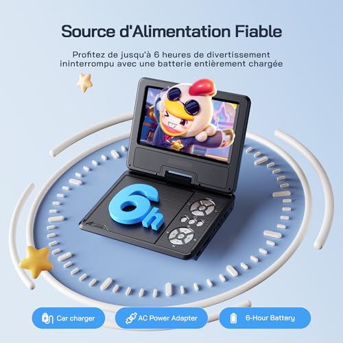 Lecteur DVD portable WOLFANG écran HD : la solution pour occuper les enfants sans connexion internet