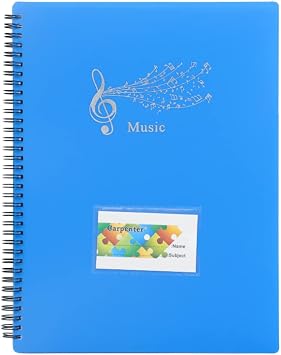 Writable Sheet Music Folder 30 Sleeves 60 Pages Binder Organizer A4 Choir Storage Folder Paper Document Holder for Piano Guitar Violin