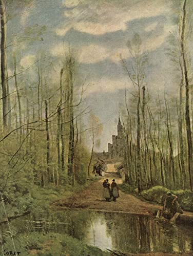 Art Corot L'église à Marissel impression toile haute définition 50x70 cm