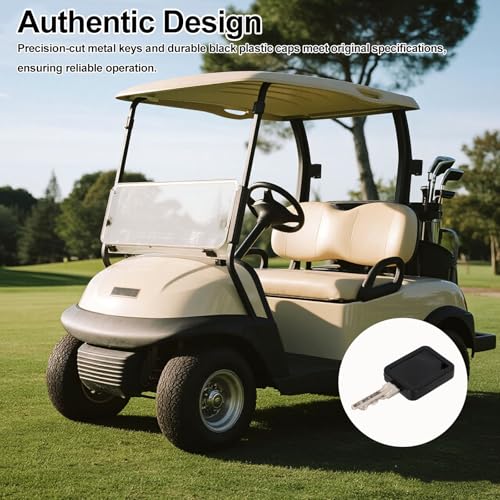 2szt Kluczyków Wózków Golfowych do Club Car 1B, Plastikowe i Metalowe Kluczyki do Wózków Golfowych 105068002 i 101974701 Precyzyjnie Wycięte Praktyczne Akcesoria