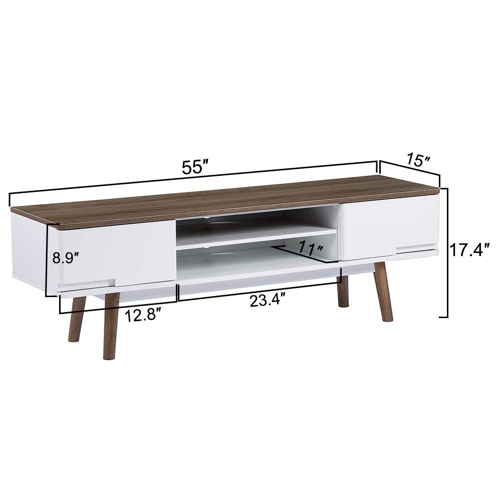 ChooChoo Mid Century Modern TV Stand, Retro TV Console, Wood TV Stand