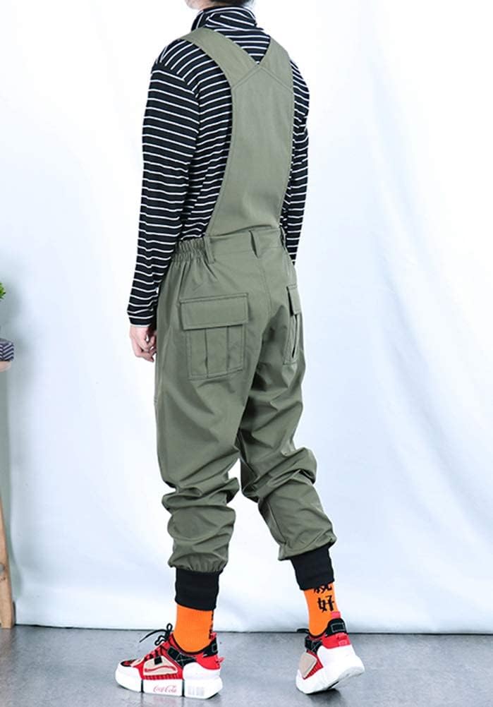 Men's Pockets Cargo Joggers Loose Hip Hop Bib Overalls