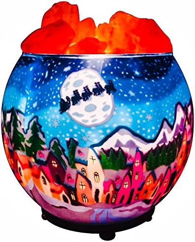 Himalayan CrystalLitez Natural Himalayan Salt Lamp in A Handcrafted and Unique Artisan Bowl,Natural Air Purifier and Aromatherapy Salt Lamp, Over 40 Glowing Designs To Choose From (Christmas)