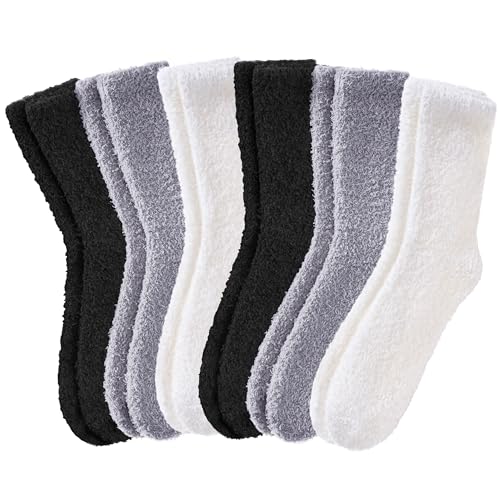 Image of DYW Mens Fuzzy Slipper Socks Super Soft Cozy Fluffy Winter Warm Sleeping Socks
