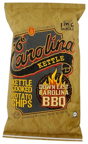 Carolina Kettle Kettle Cooked Potato Chips, Down East Carolina BBQ, 5 Oz